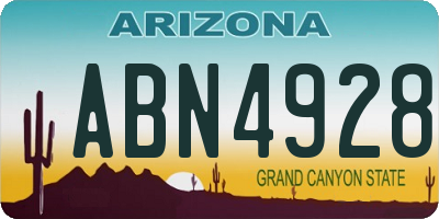 AZ license plate ABN4928
