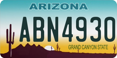 AZ license plate ABN4930