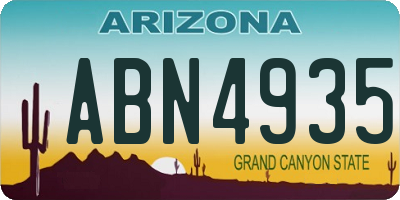 AZ license plate ABN4935