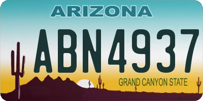 AZ license plate ABN4937