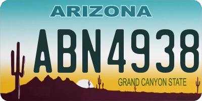 AZ license plate ABN4938