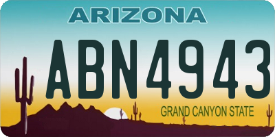 AZ license plate ABN4943