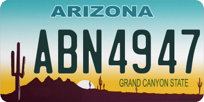 AZ license plate ABN4947