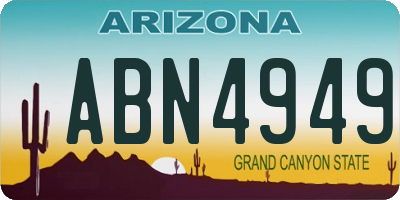 AZ license plate ABN4949