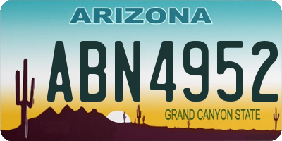 AZ license plate ABN4952