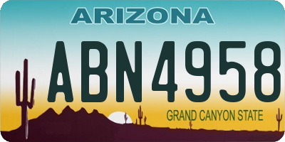 AZ license plate ABN4958