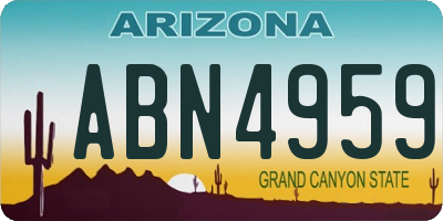 AZ license plate ABN4959