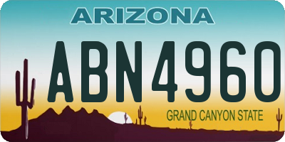 AZ license plate ABN4960
