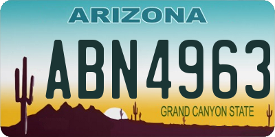 AZ license plate ABN4963