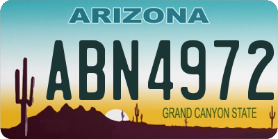 AZ license plate ABN4972