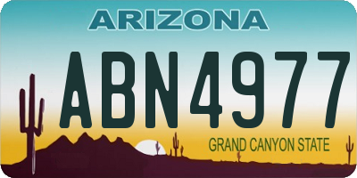 AZ license plate ABN4977