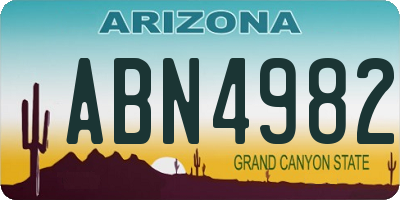 AZ license plate ABN4982