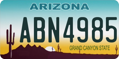 AZ license plate ABN4985