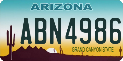 AZ license plate ABN4986