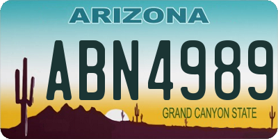 AZ license plate ABN4989