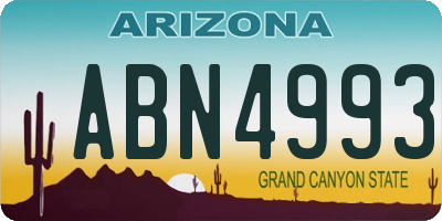 AZ license plate ABN4993