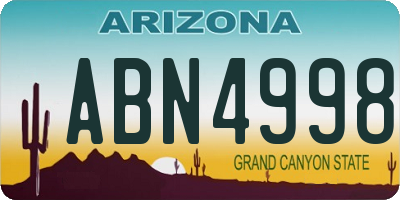 AZ license plate ABN4998
