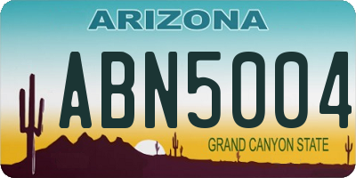 AZ license plate ABN5004