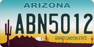 AZ license plate ABN5012