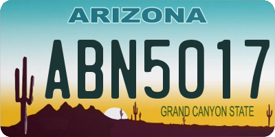 AZ license plate ABN5017
