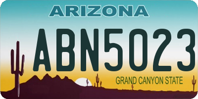 AZ license plate ABN5023