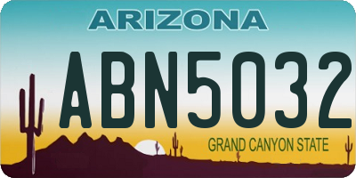 AZ license plate ABN5032