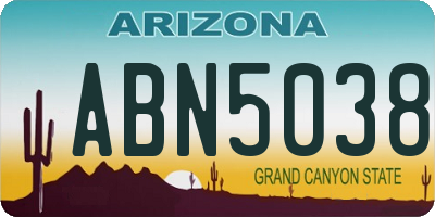 AZ license plate ABN5038