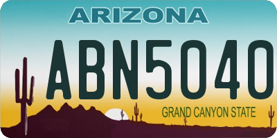 AZ license plate ABN5040