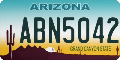 AZ license plate ABN5042