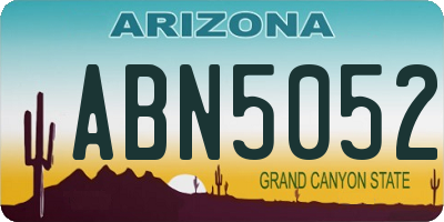 AZ license plate ABN5052