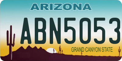 AZ license plate ABN5053