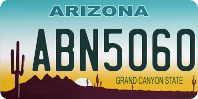 AZ license plate ABN5060