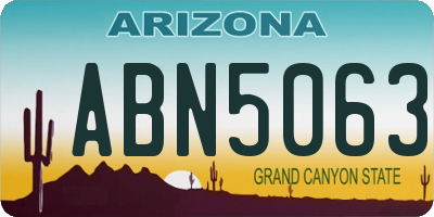 AZ license plate ABN5063