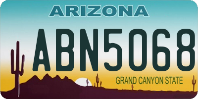 AZ license plate ABN5068