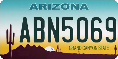 AZ license plate ABN5069