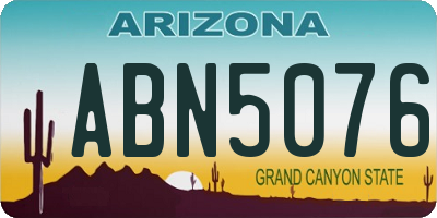 AZ license plate ABN5076