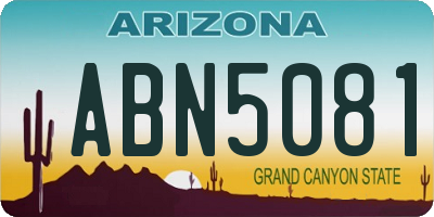 AZ license plate ABN5081