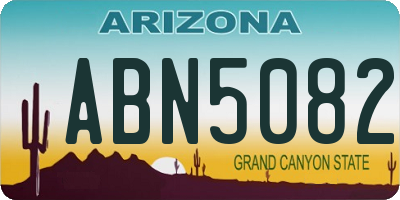 AZ license plate ABN5082
