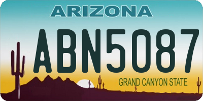 AZ license plate ABN5087
