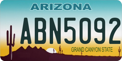 AZ license plate ABN5092