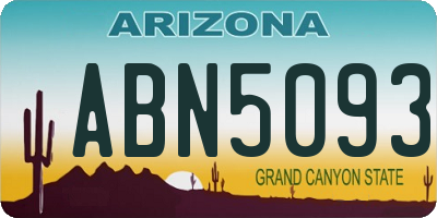 AZ license plate ABN5093