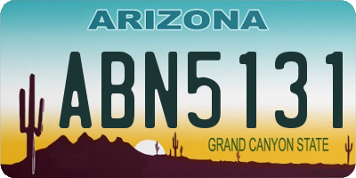 AZ license plate ABN5131