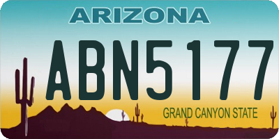 AZ license plate ABN5177