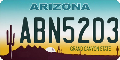 AZ license plate ABN5203