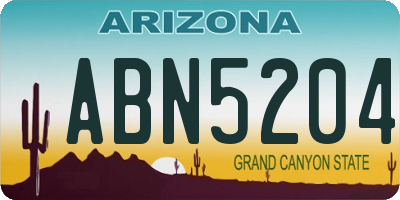 AZ license plate ABN5204