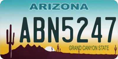 AZ license plate ABN5247