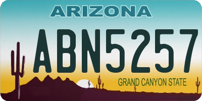 AZ license plate ABN5257