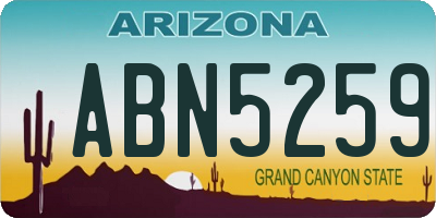 AZ license plate ABN5259