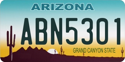 AZ license plate ABN5301