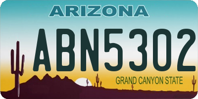 AZ license plate ABN5302